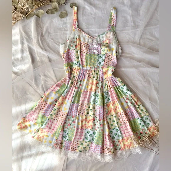 Thorn & Fable Pastel Patchwork Style Dress - Picture 4 of 10